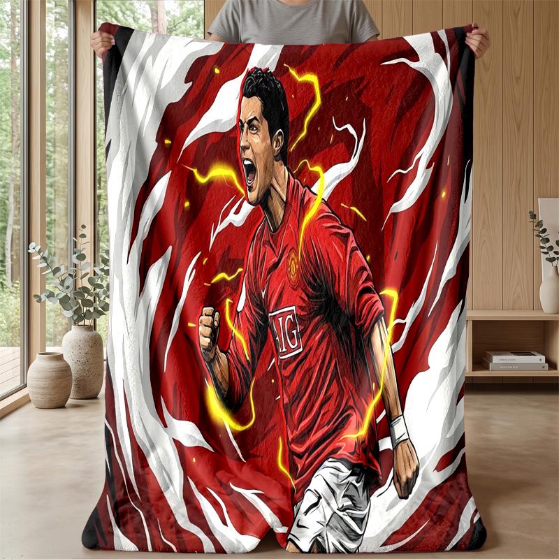 Cristiano Ronaldo Theme blanket Soft Flannel Blanket Plush Throw Blanket Cozy Sofa Bed Blanket for Home Decor