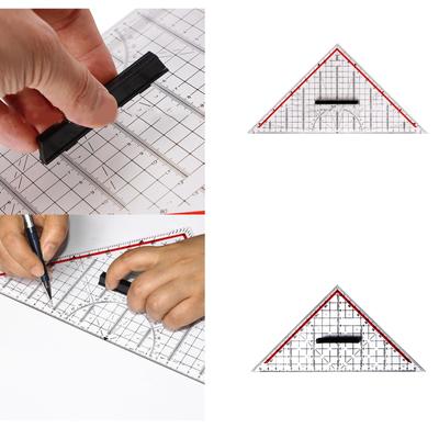 30 cm raportor din plastic set transparent pătrat cu mâner geometrie triunghi papetărie instrument de matematică rechizite de birou pentru școală