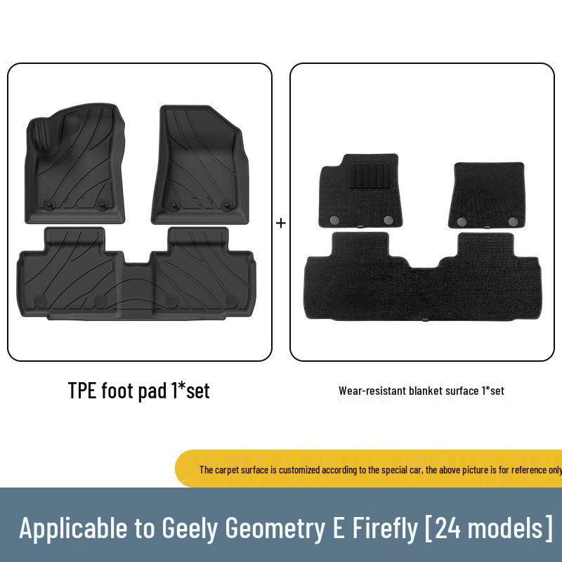 Custom TPE Car Mats for Geely Geometry E Firefly, Includes Trunk and Main Mats