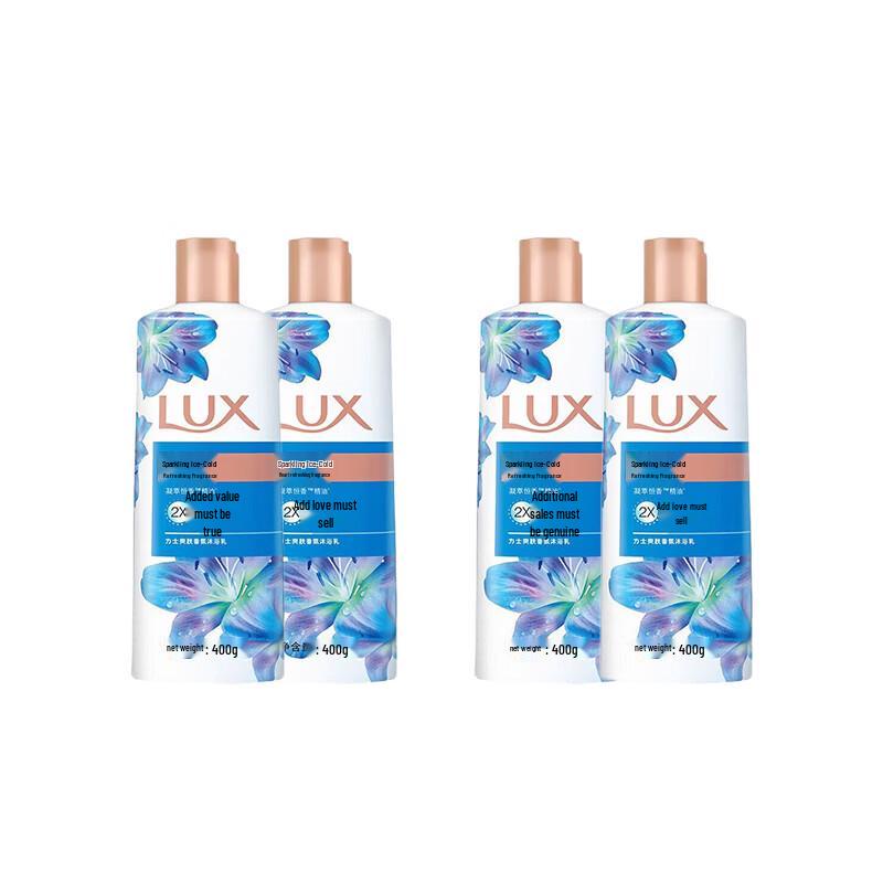 Lux Invigorating Cool Scented Shower Gel (4x400g)