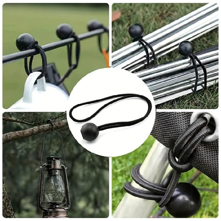 Strong Polyester Elastic Rope Bundle 32Pcs Glowing Ball Bungees For Tent Securing Outdoor Gear Organization & Storage