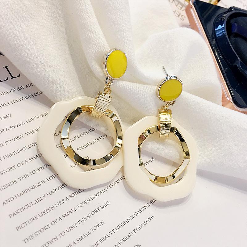 

Silver needle earrings, niche temperament earrings, earrings, trendy simple personality, Korean versatile long French stud earrings слоновая кость