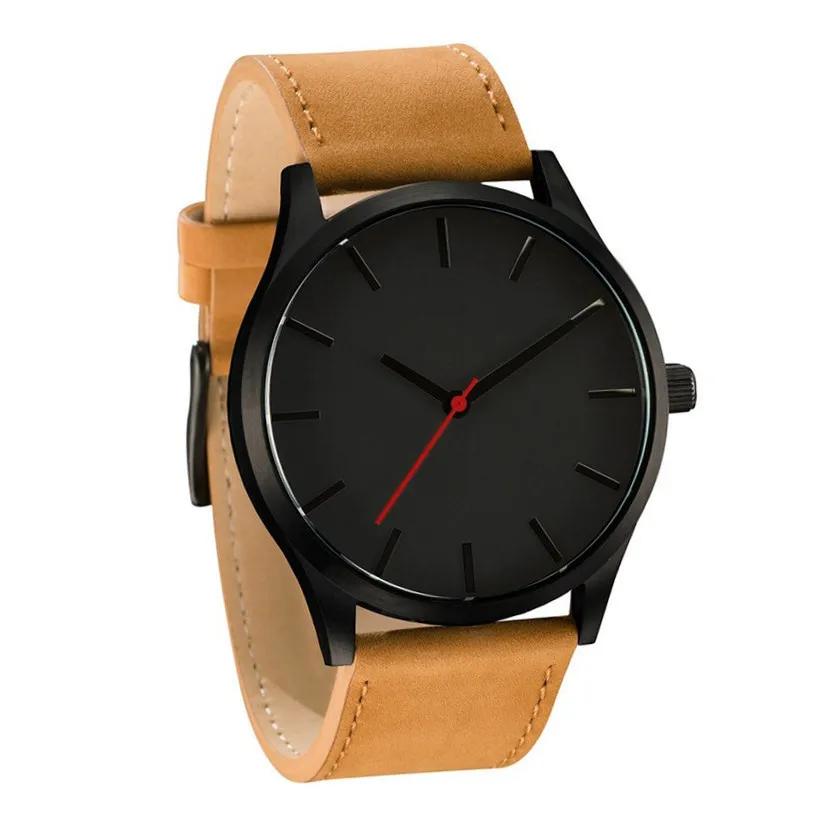 big dial men sports watch PU leather quartz men wrist watch