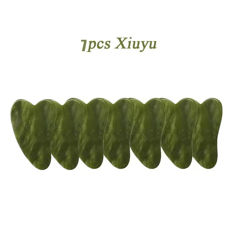

7pcs/ Gouache Scraper Rose Quartz Jade Guasha Stone Board Jade Massagers For Face Gua Sha Scraper Body Acupuncture Face Lifting