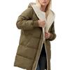 Casacos Quentes de Inverno para Mulheres Forro de Lã Sherpa Jaqueta Puffer Longa com Capuz