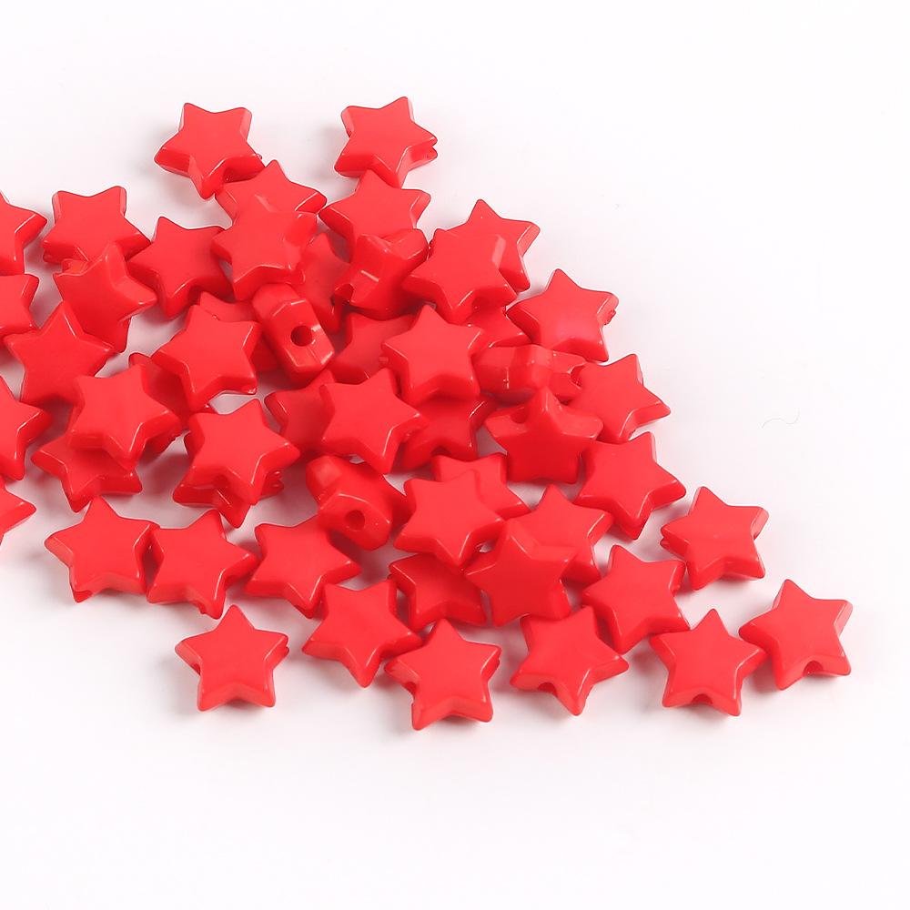 Akrylová 9mm Korálka Pentagram Jednofarebná Korálka Hviezda Voľná Korálka Korálka Korálka Membrána DIY Náhrdelník Náramok Šperkové Doplnky