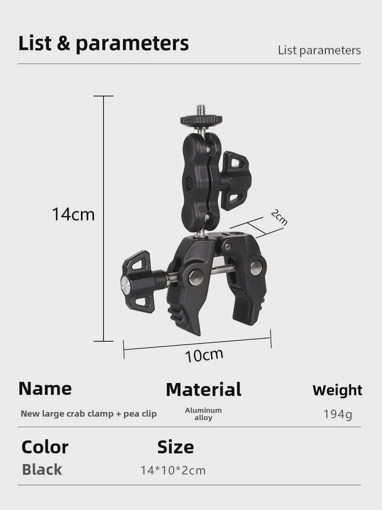 Wielofunkcyjny zacisk kraba ze stopu aluminium do bezpiecznego mocowania metalu i monitora