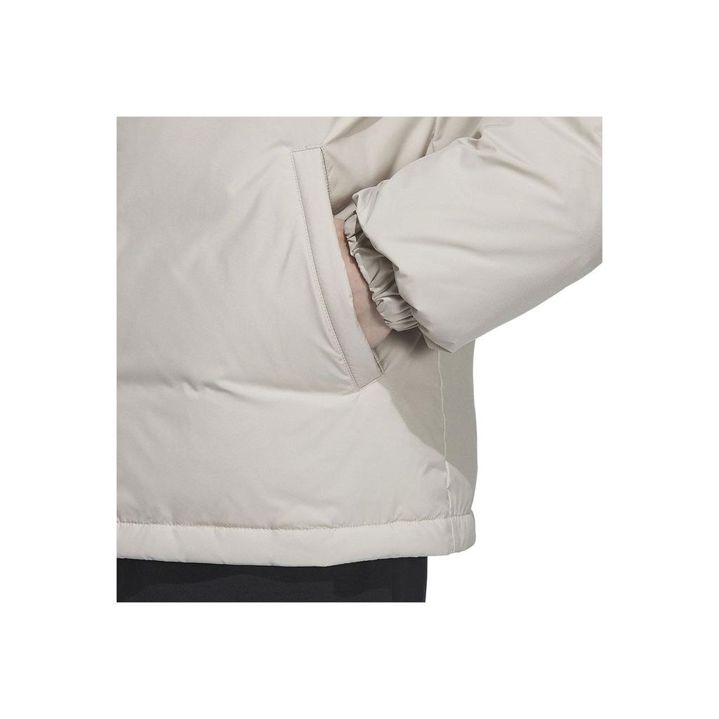 Adidas Puffy Sleeve Striped Design Long Sleeve Hooded Down Jacket Men Outerwear Khaki IT8728