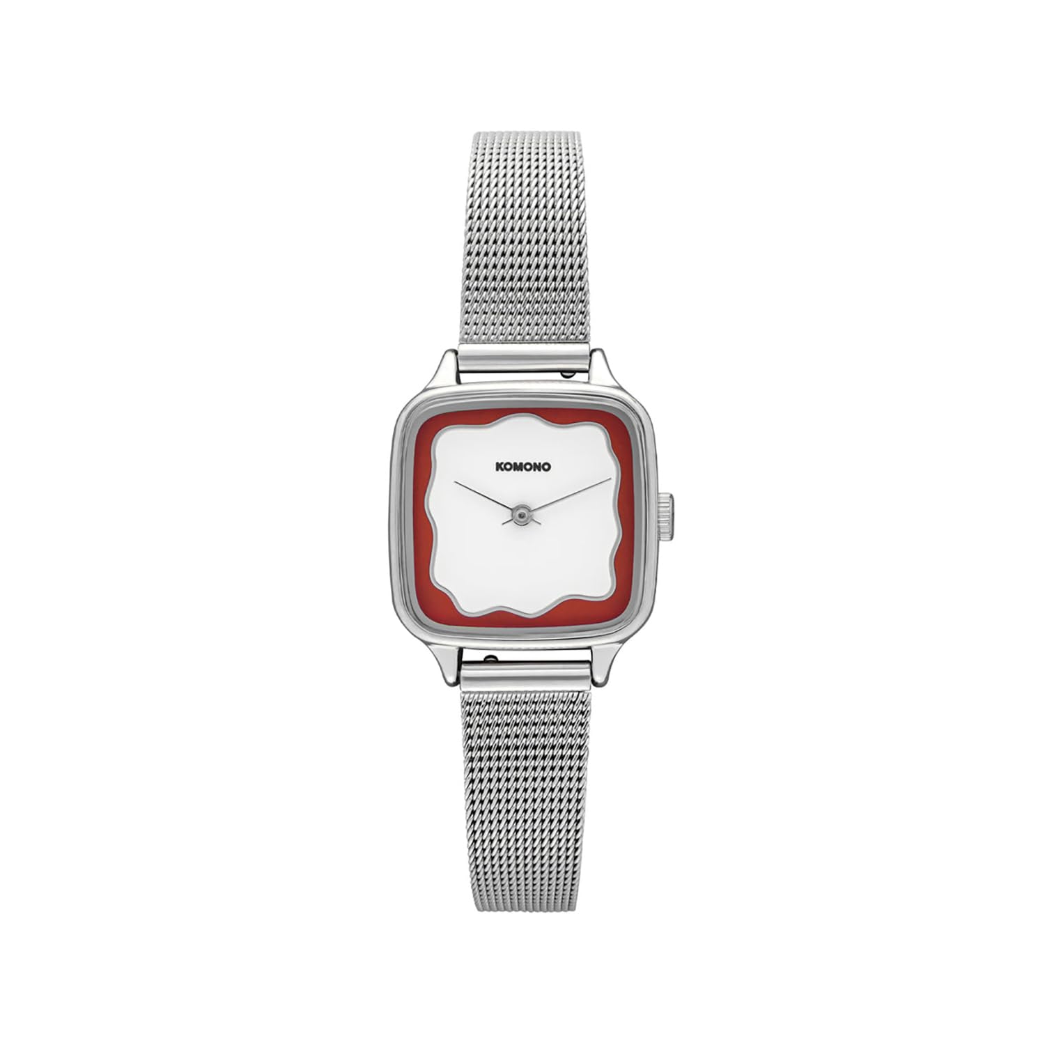

Authorized Dealer KOMONO Wristwatch for Women Kate Wave Royal Silver Mesh Maroon [KOMONO] KOM-W4293