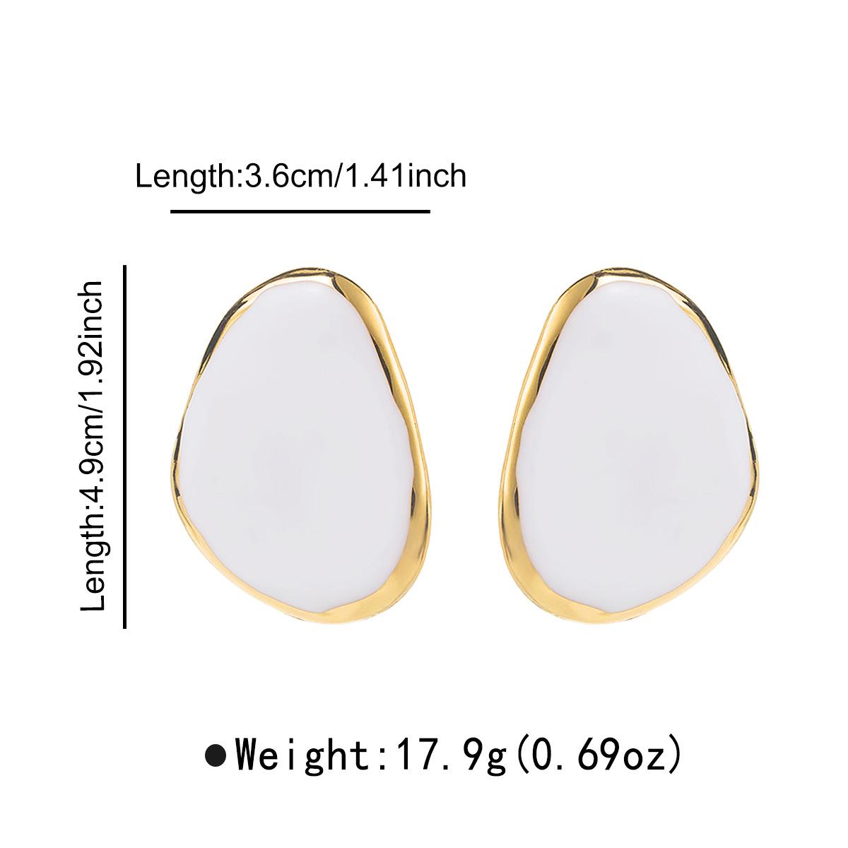 Женские Асимметричные Геометрические Белые Лепестковые Серьги с Масляными Каплями Модные Трендовые Элегантные Серьги-Подвески для Женщин