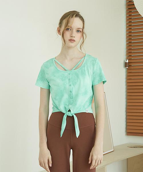 Reina Mora V-Strap Neck Knot Short Cover Biscay Green 2