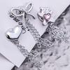 3 Pcs Magnetic Clothing Clips with Chain Sweet Bows Magnetic Buckles Removable Magnetic Pins Heart Pants Clips