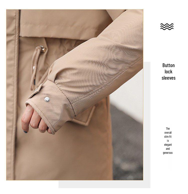 Women's Mid-Length Loose-Fit Padded Parka - Korean Style Winter Coat, Trendy Plus Size, Cotton and Down Blend.