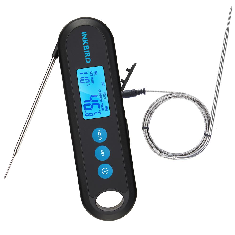 

INKBIRD Digital Meat Thermometer With 2 External Probes IHT-2PB Backlight Display 2 Sec Instant Readout Bluetooth Rechargeable 1 External Probe