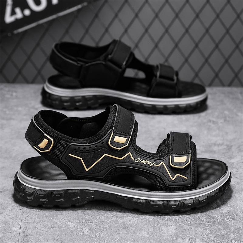 

High Quality Men s Outdoor Sewing Sandals Men Concise Waterproof Shoes for Man Beach Sandals Hot Mens Non-Slip Comfortable Shoes 39