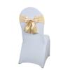 Satin Chair Sashes for Wedding Decorations Ready Made Bows Ties with Elastic Band for Party Events Banquets Chair Cover Decors