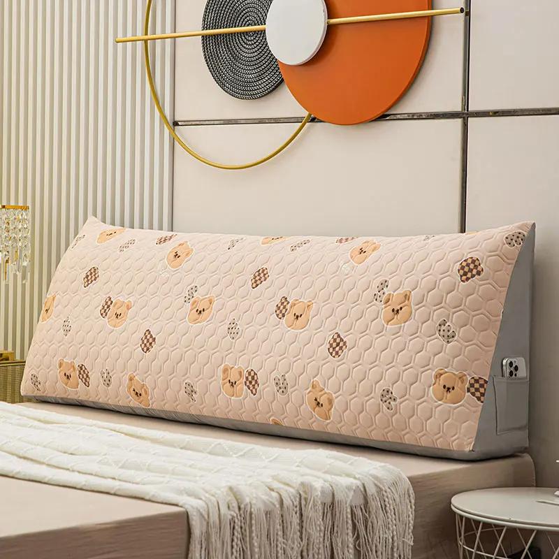 Cooling Latex Cushion Big Wedge Adult Backrest Removable Washable Sofa Reading Pillow Long Headboard Pillow for Bed Decor