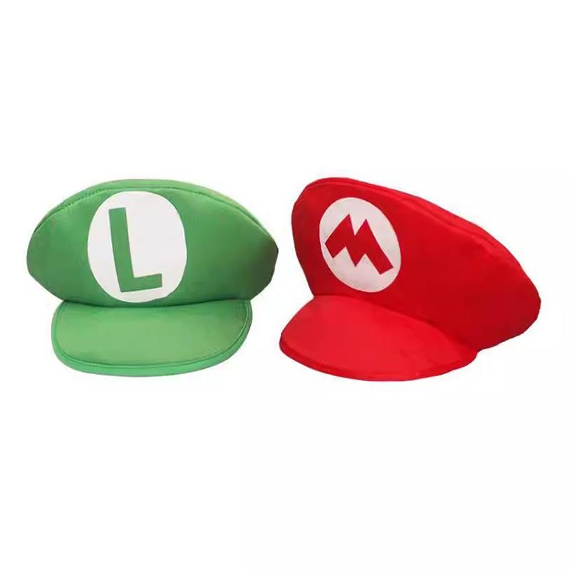 Anime Super Mario Bros Hat With Beard Cosplay Prop Mario Luigi Cosplay Costume Hats Halloween Party Caps Gift
