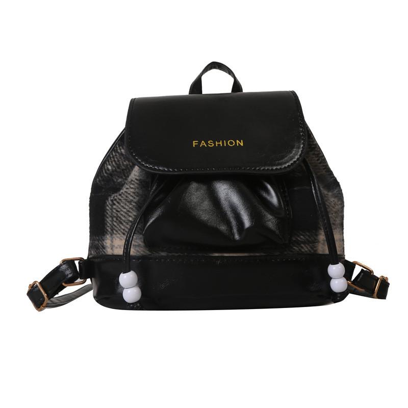 Stylish Black Brown White Casual Backpack For Students With Unique Design And Soft Pu Material