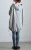 Gold Japan Große Größen Langarm Kordelzug Dolman Melange Größen Damen Tunika, Hoodie, Kragen, Stretch, Winter, Herbst, Frühling, Grau, bai-0168, 4L-5L