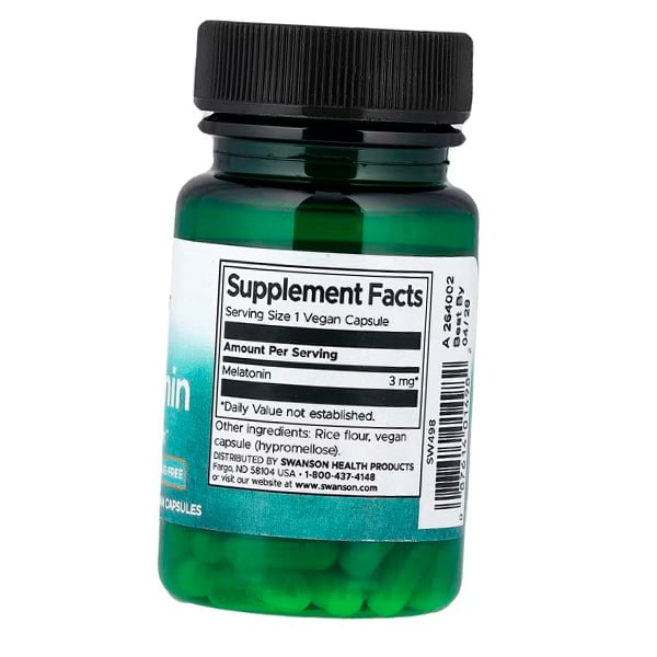 Melatonin, Melatonin 3, Swanson 60 Kapseln (72280002)