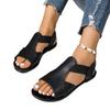 Fashion 2025 Fashion Flat Heel Women Sandals Plus Size 36-43 Summer New Sewing Detail Peep Toe Beach Shoes Casual Ladies Roman Sandals