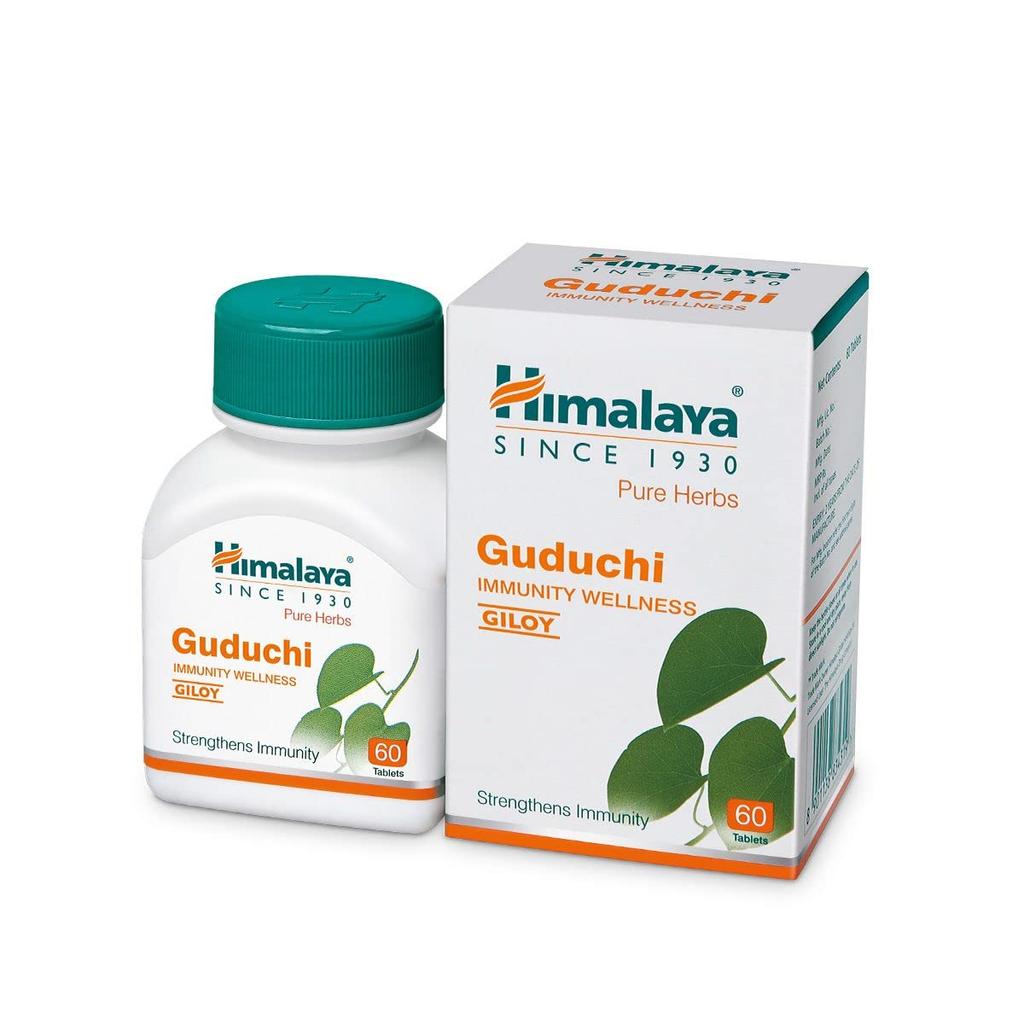 Himalaya Pure Herbs Guduchi Strengthens Immunity Wellness, Giloy, 60 Count X Pack of 3