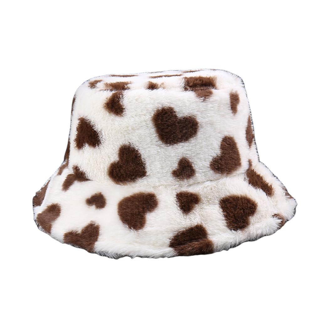 Fashionable Love Pattern Bucket Hat for Various Head Size Winter Autumn Thicken Fisherman Hat Headpiece for Casual Wear
