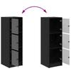 Highboard In Black Oak Look 35 X 37 X 109 Cm Particleboard