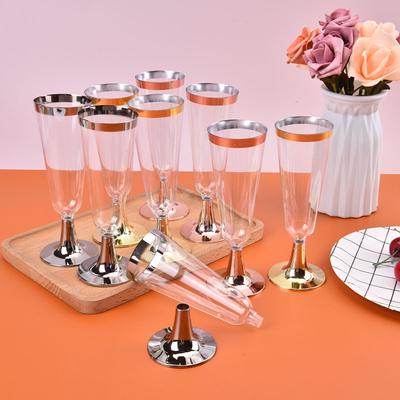 6 pezzi/set 150 ml monouso bicchiere da vino rosso calice di plastica forniture per feste di nozze