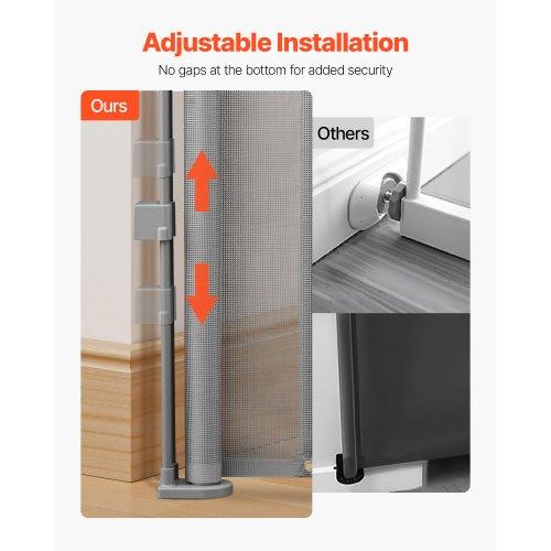 VEVOR Retractable Baby Gate, 870 Mm Tall, Extends Up To 1400 Mm Wide, Retractable Gate for Kids or Pets, Mesh Material