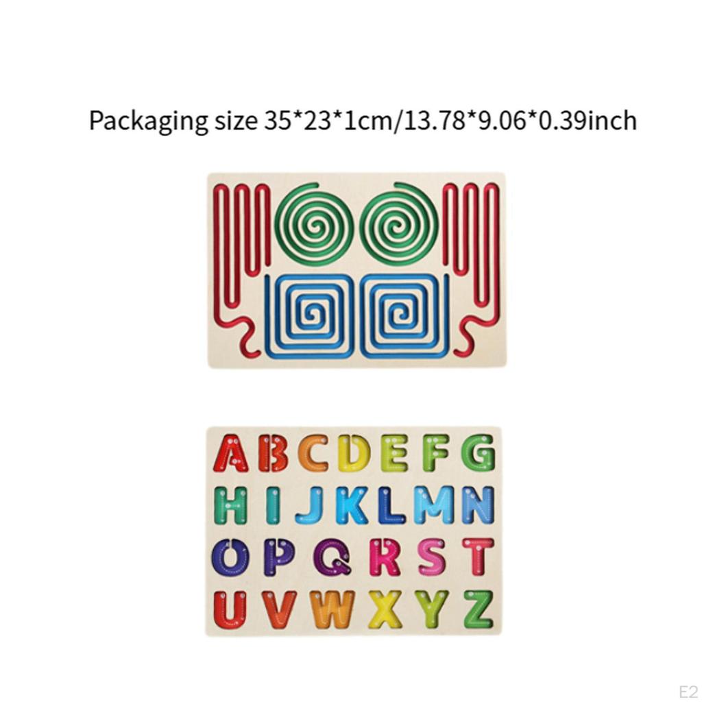 Wooden Tracing Board Educational Toy Fine Motor Skills Reusable Gifts Tool Learning To Write