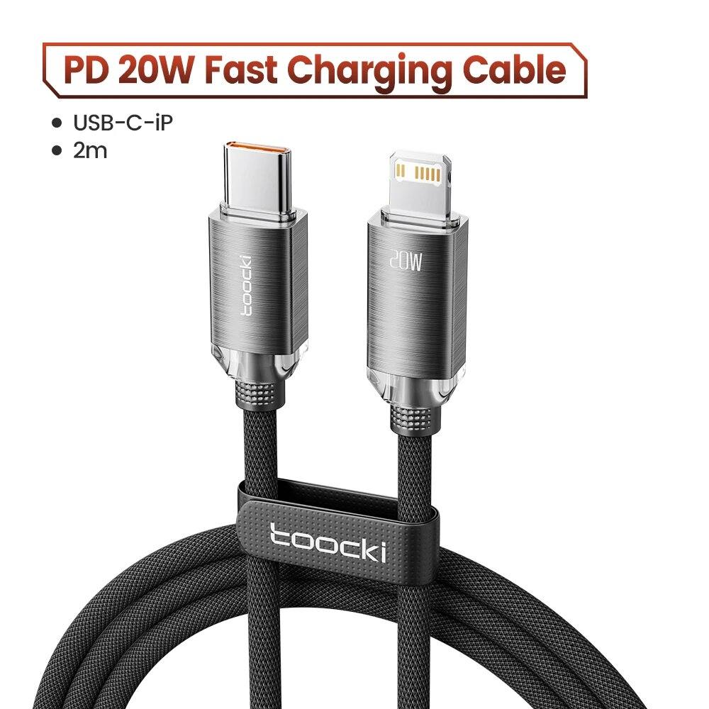 Toocki USB C To Lighting Cable for 14 13 12 11 Pro Max Mini 8 7 Plus AirPods iPad Fast Charging Type C Lightning Cable