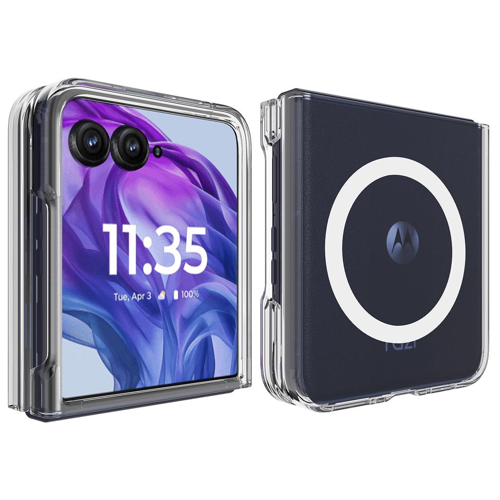 Für Motorola Razr 50 Ultra 5G Klare Hülle TPU+Acryl Magnetische Handyhülle Kompatibel mit MagSafe