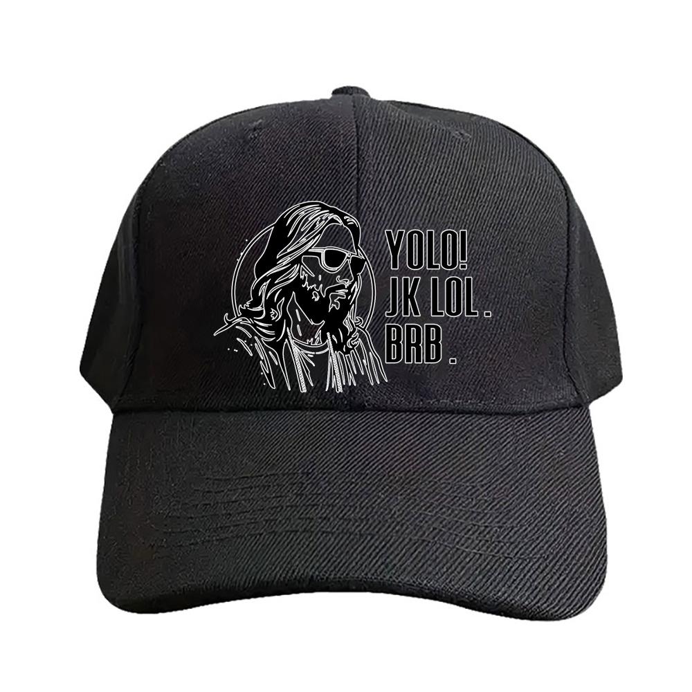 Yolo jk brb jesus Caps Summer Adult Baseball Cap Adjustable with Curved Brim Duckbill Hat Protection Sun Hats Casual