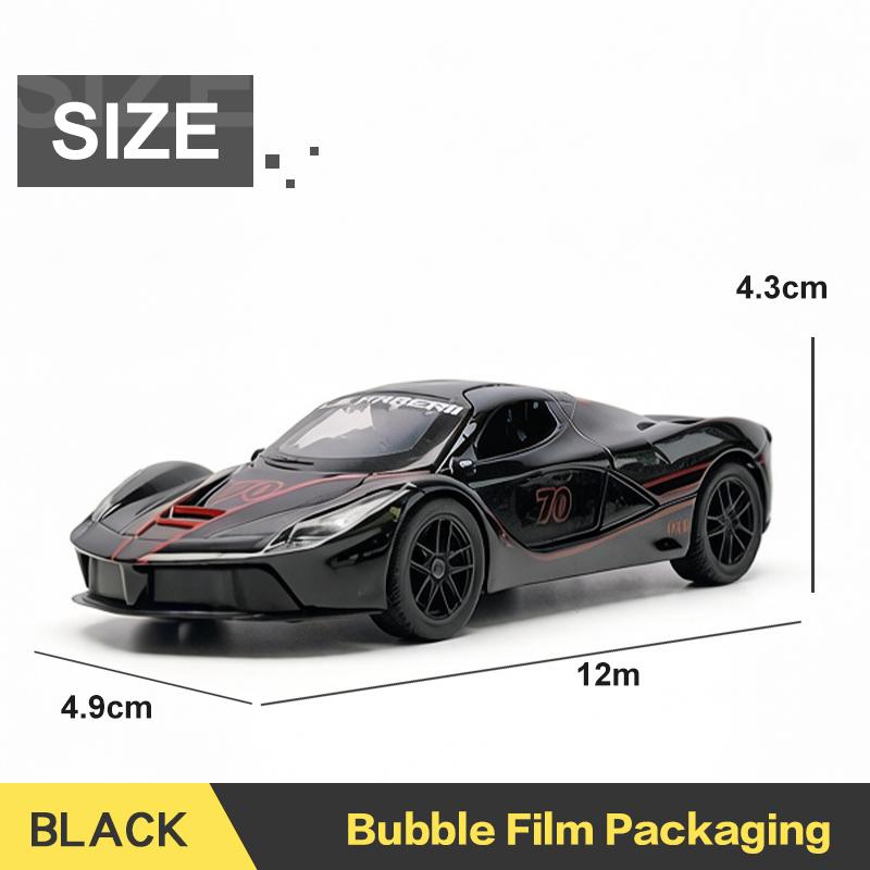 1/46 Alloy Car Model Simulation LaFerrari Racing SuperCar 3 Doors Open Vehicle Pull Back Car Ornaments Collection Toys For Gift