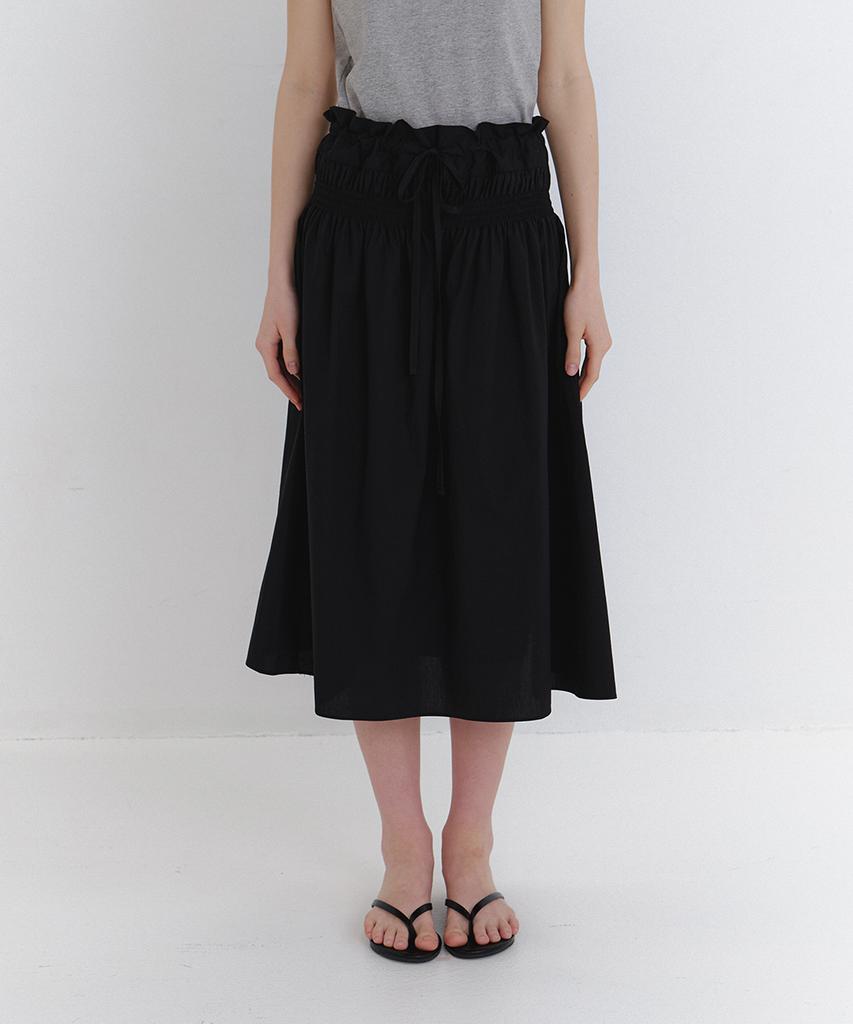 LAMINEZ Claire Smoking Skirt - Black