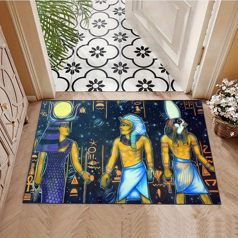 Ancient Egyptian-themed rug, suitable for living room, bedroom, game room, computer room and home décor.
