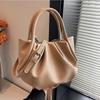 Versatile Pleated Bag Fashionable Shoulder Handbag Women's New Casual Bucket Bag