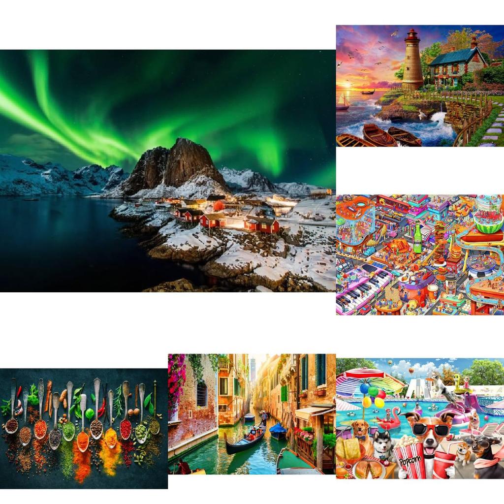 Northern Lights 1000 Piece Puzzle Paper Cultural Scenery Adults Game Challenging