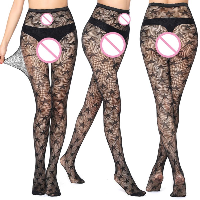 Sexy Black Stockings Hollowed-out Fishnet Leggings Large Mesh Lingerie Stockings