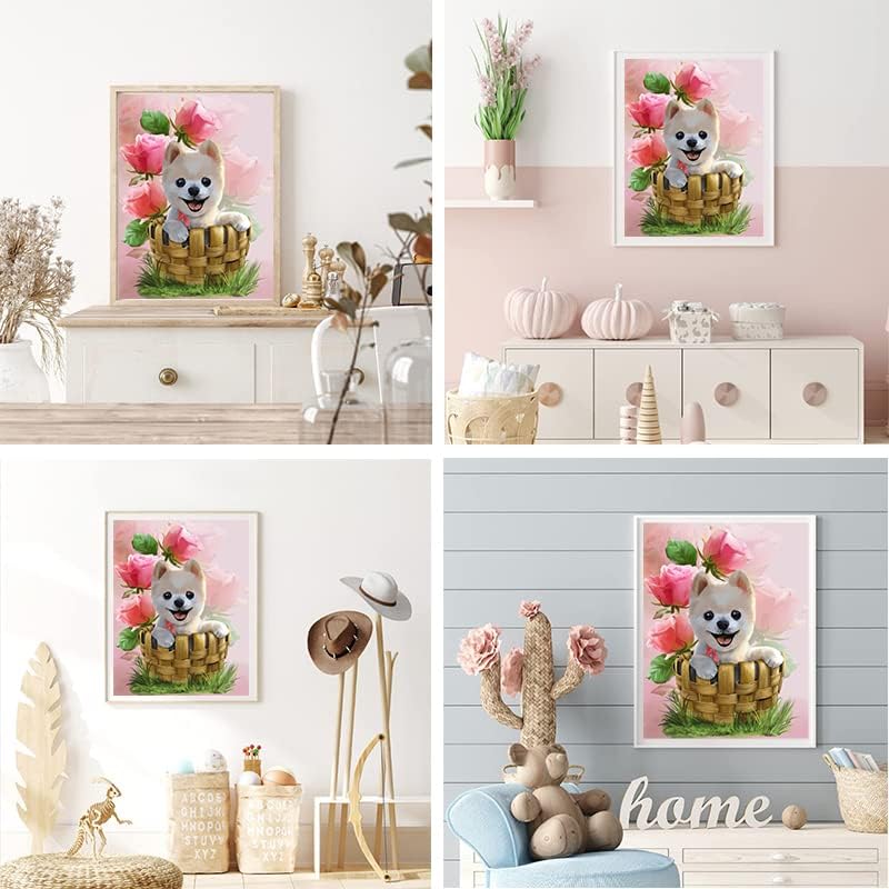 DIY Diamond Painting Cute Dog Cross Stitch Kit Mosaic Art Diamond Painting Full Circle/Square Diamond Home Decoration