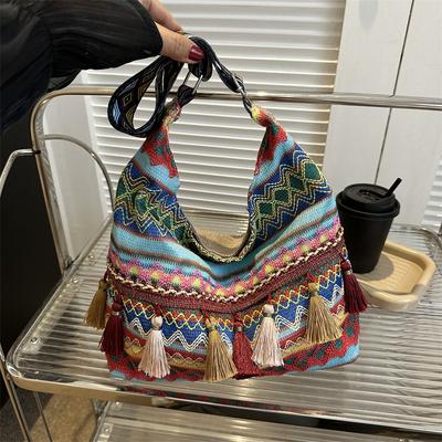 Large Capacity Hand Carry Fashion Fringed Leisure Bag 2025 Spring New Versatile Single Shoulder Armpit Tote