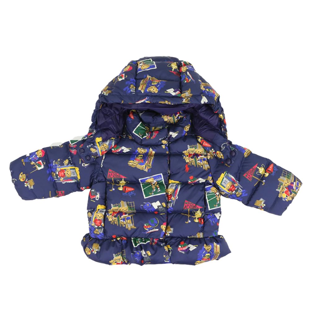 POLO RALPH LAUREN Baby Polo Bear Down Size 9M Girls' Multi-Print Jacket/Parka, (Product Code 01010059)