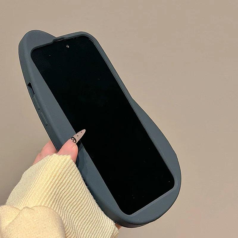 Funny Cartoon Cute Sunflower Seed 3D Silicone Phone Case For iPhone 16 15 13 14 12 16 Pro Max Shockproof Soft Back Cover