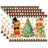 4/6pcs Set Christmas Gingerbread for Man Tree Pattern Winter Placemats, Seasonal Holiday Decor for Home Kitchen Dining Room Indoor & Outdoor Use –