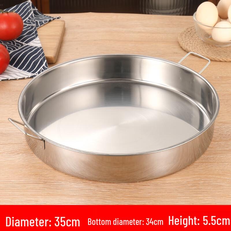NaiDuo Extra Thick Stainless Steel Round Serving Plate