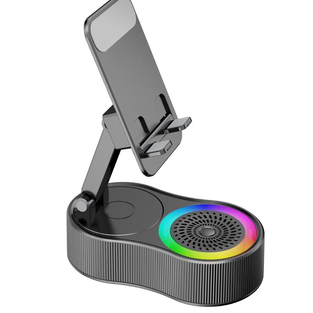 1Pc Smart Sensor Phone Holder Wireless Bluetooth Speaker Home Office Live Streaming Charging 5-in-1 Speaker