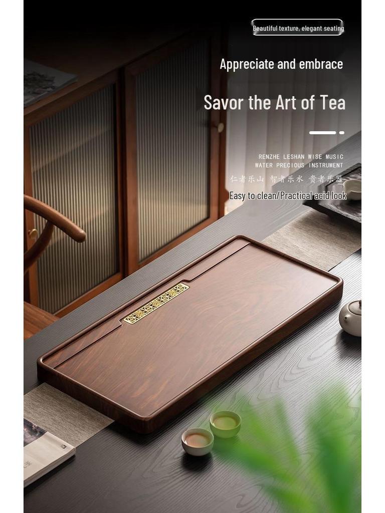 Solid Wood Tea Tray for Gongfu Tea with Drainage System