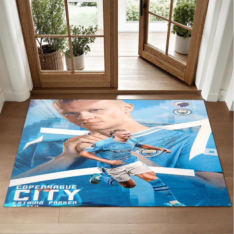 Erling Haaland Design Crystal Velvet Rug Soft Decorative Mat for Bedroom Entrance